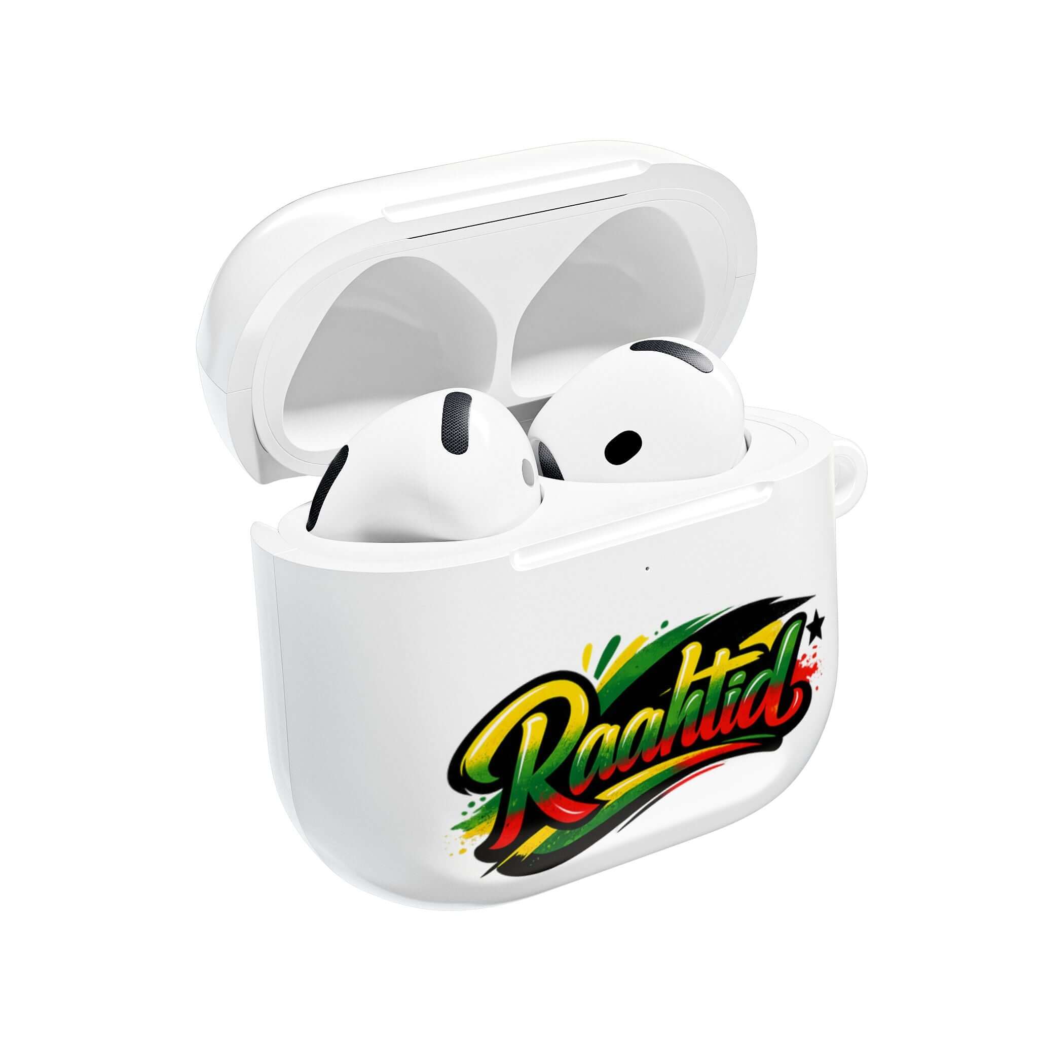 AirPod Case — "Raahitd" Colorful Rasta Script AirPods Protective Case