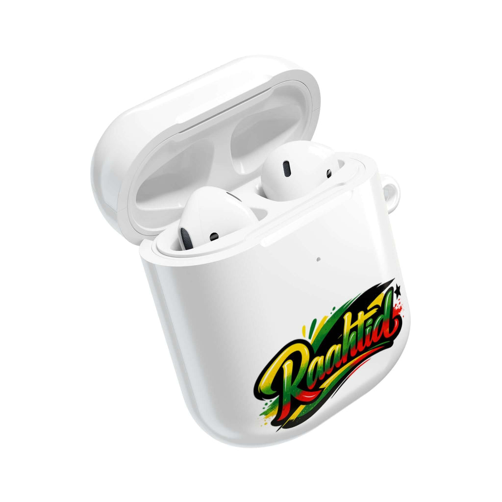 AirPod Case — "Raahitd" Colorful Rasta Script AirPods Protective Case