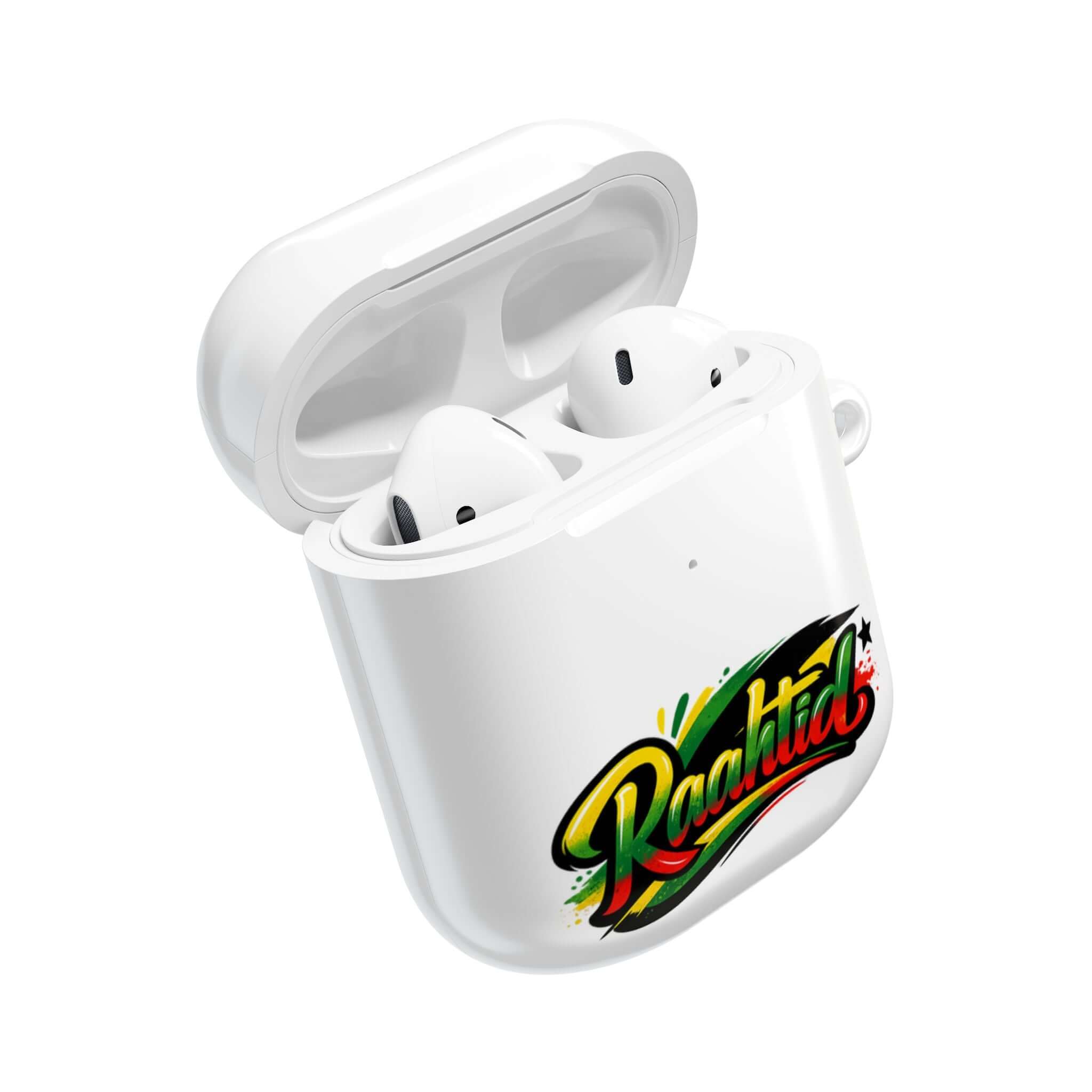 AirPod Case — "Raahitd" Colorful Rasta Script AirPods Protective Case