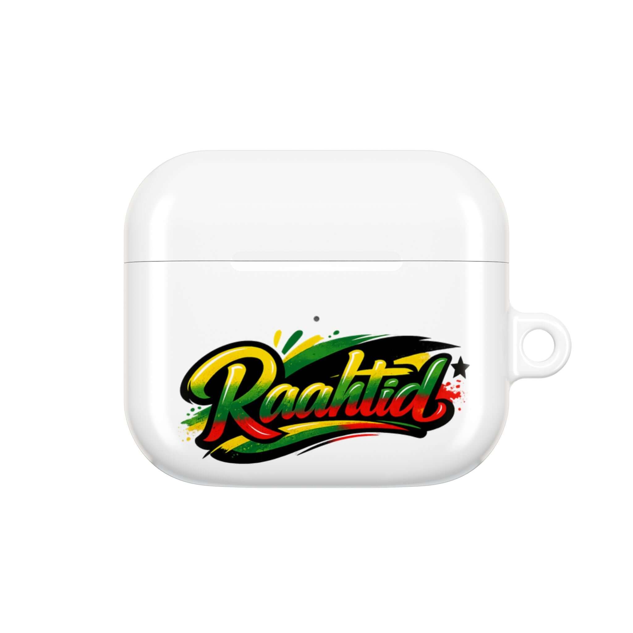AirPod Case — "Raahitd" Colorful Rasta Script AirPods Protective Case