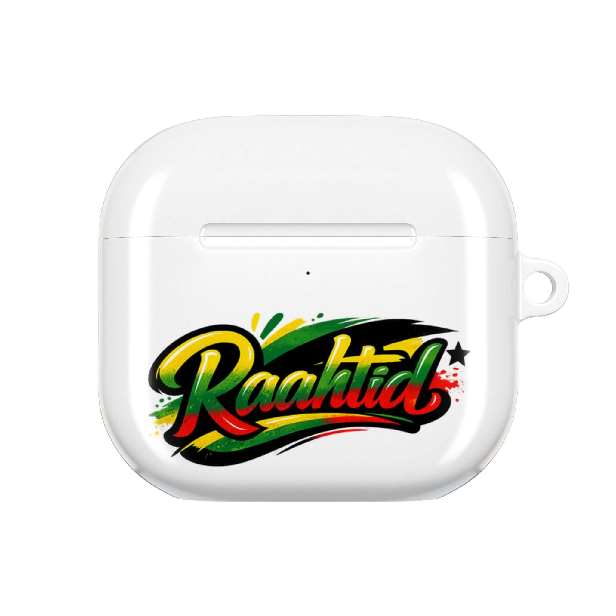 AirPod Case — "Raahitd" Colorful Rasta Script AirPods Protective Case