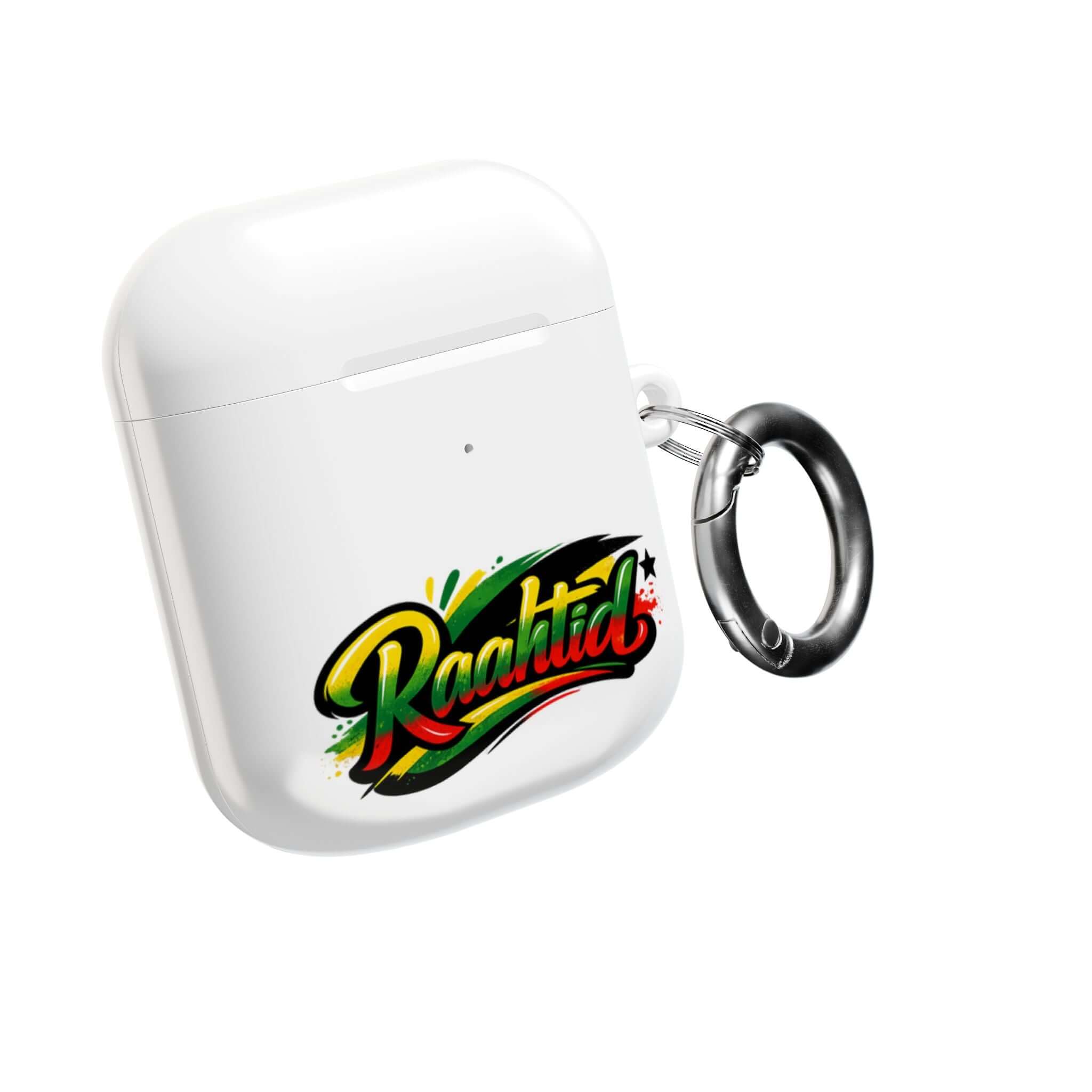 AirPod Case — "Raahitd" Colorful Rasta Script AirPods Protective Case